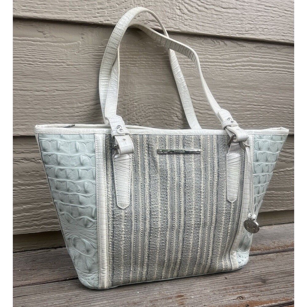 Brahmin Asher Medium Tote Bag Sea Glass Edgewater Zip Top